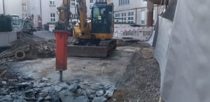 Betonabbruch im Klostergarten Münster